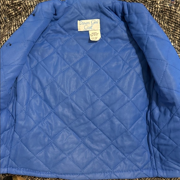 Doren Girl Vintage Coat Toddler Tweed Coat with Blue Velvet Accents Size 3 HP! - Picture 10 of 15
